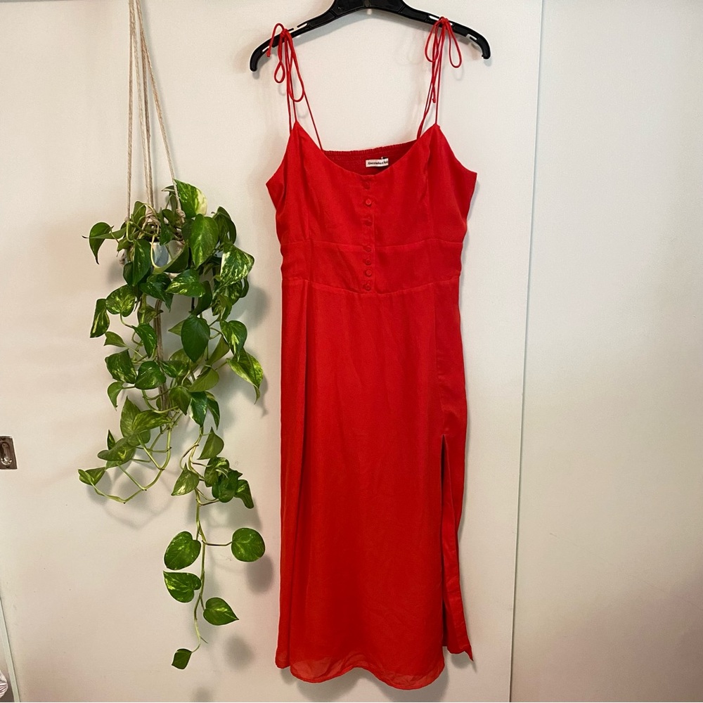 Abercrombie Tie Strap Corset Midi Dress